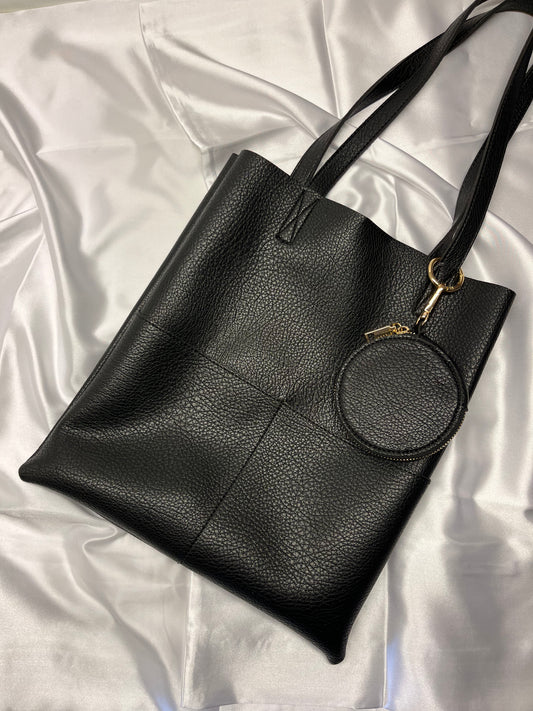 Leather Shopper Black