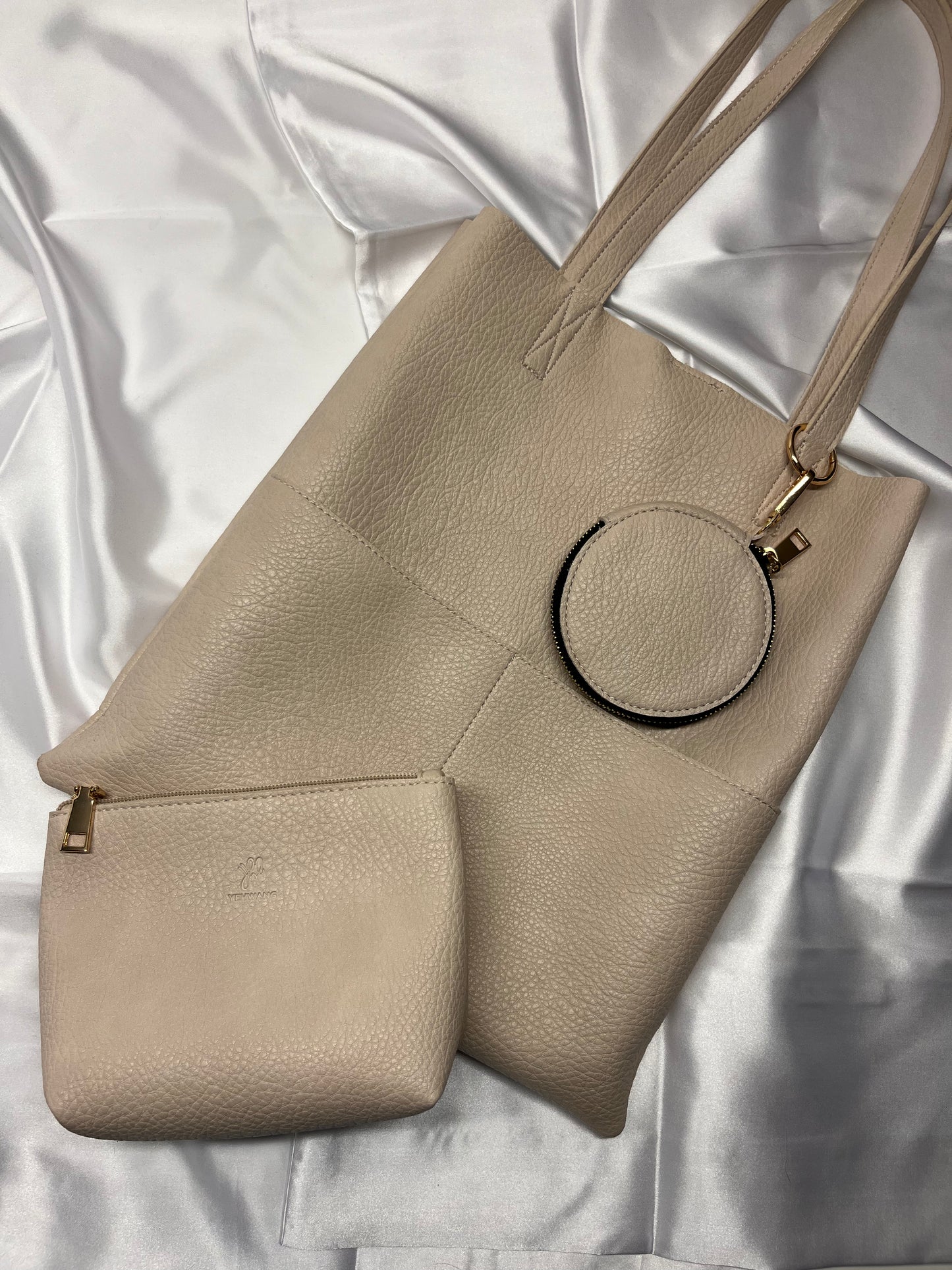 Leather Shopper Beige